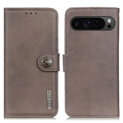 KHAZNEH For Google Pixel 9 Pro XL Wallet Case Cowhide Texture Phone Leather Cover