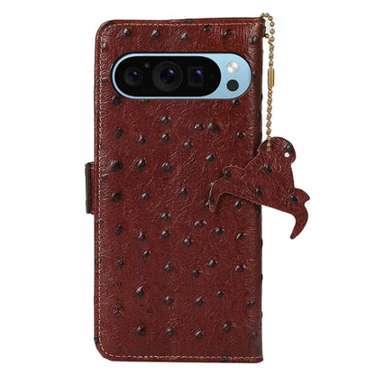 For Google Pixel 9 / Pixel 9 Pro Case RFID Blocking Genuine Cow Leather Phone Cover