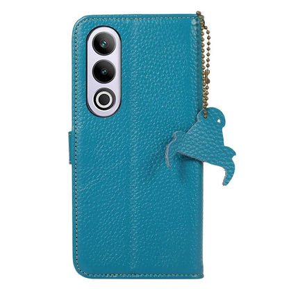 For OnePlus Ace 3V 5G Case RFID Blocking Litchi Texture Genuine Cow Leather Phone Cover
