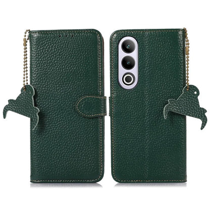 For OnePlus Ace 3V 5G Case RFID Blocking Litchi Texture Genuine Cow Leather Phone Cover