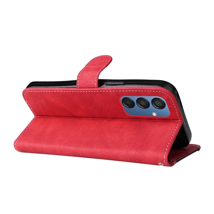 For Samsung Galaxy M15 5G Case PU Leather Three-color Splicing Phone Wallet Cover