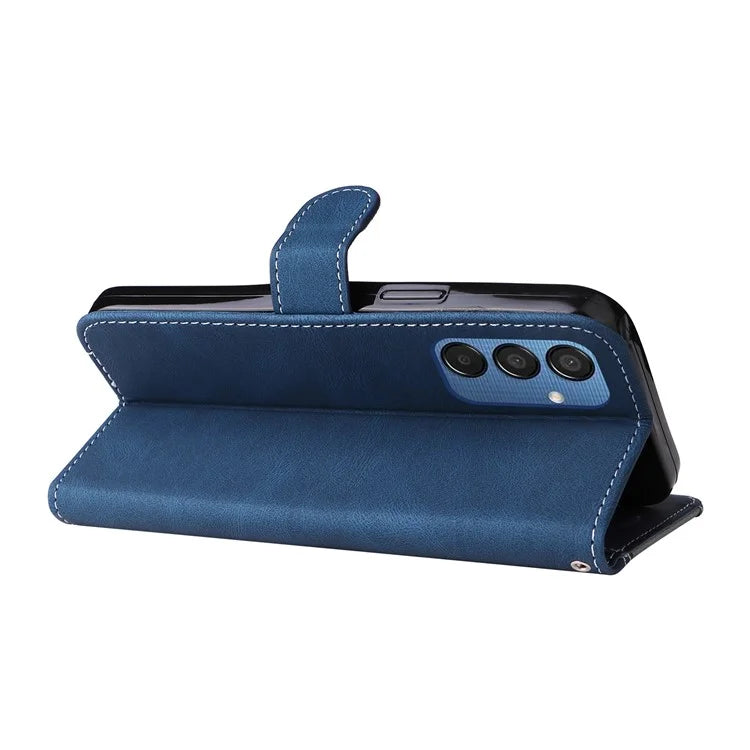 For Samsung Galaxy M15 5G Case PU Leather Three-color Splicing Phone Wallet Cover