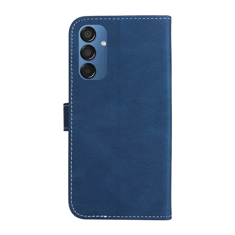 For Samsung Galaxy M15 5G Case PU Leather Three-color Splicing Phone Wallet Cover