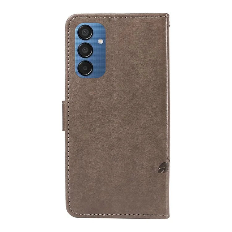 For Samsung Galaxy M15 5G Case Card Holder Butterfly Flower Pattern Leather Phone Cover