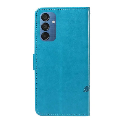 For Samsung Galaxy M15 5G Case Card Holder Butterfly Flower Pattern Leather Phone Cover