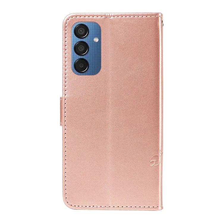 For Samsung Galaxy M15 5G Case Card Holder Butterfly Flower Pattern Leather Phone Cover