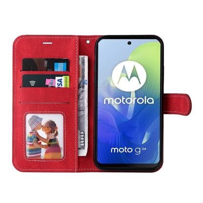 For Motorola Moto E14 4G / G04 4G / G04s 4G / G24 4G Case Three-Color Splicing Card Holder Phone Cover