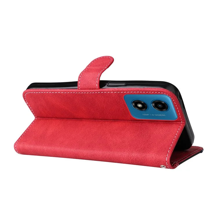 For Motorola Moto E14 4G / G04 4G / G04s 4G / G24 4G Case Three-Color Splicing Card Holder Phone Cover