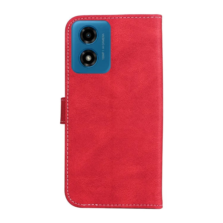 For Motorola Moto E14 4G / G04 4G / G04s 4G / G24 4G Case Three-Color Splicing Card Holder Phone Cover