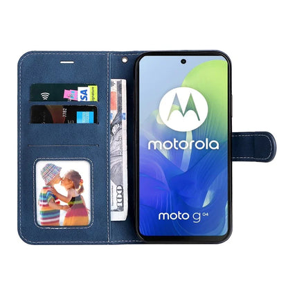 For Motorola Moto E14 4G / G04 4G / G04s 4G / G24 4G Case Three-Color Splicing Card Holder Phone Cover