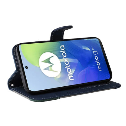For Motorola Moto E14 4G / G04 4G / G04s 4G / G24 4G Case Three-Color Splicing Card Holder Phone Cover