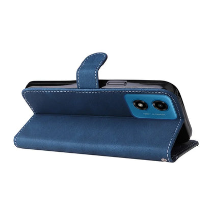For Motorola Moto E14 4G / G04 4G / G04s 4G / G24 4G Case Three-Color Splicing Card Holder Phone Cover