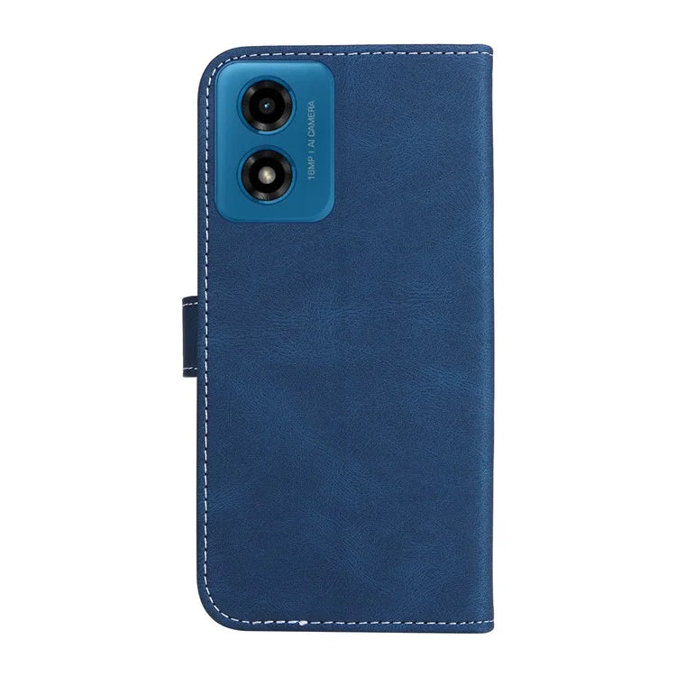 For Motorola Moto E14 4G / G04 4G / G04s 4G / G24 4G Case Three-Color Splicing Card Holder Phone Cover