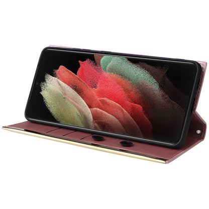 For Samsung Galaxy S21 Ultra 5G Case Suction Cup Wallet Phone Cover with Crossbody Strap