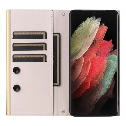 For Samsung Galaxy S21 Ultra 5G Case Suction Cup Wallet Phone Cover with Crossbody Strap