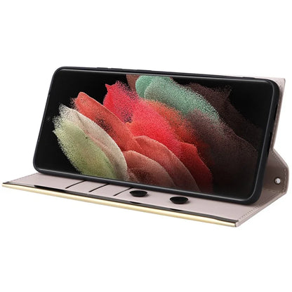 For Samsung Galaxy S21 Ultra 5G Case Suction Cup Wallet Phone Cover with Crossbody Strap