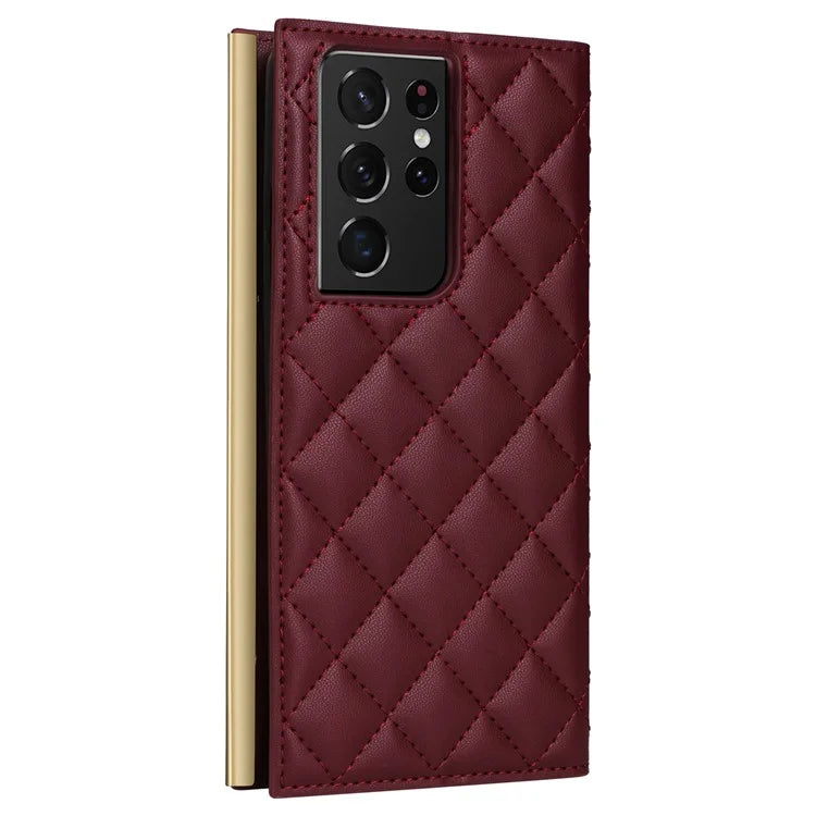 For Samsung Galaxy S21 Ultra 5G Case Suction Cup Wallet Phone Cover with Crossbody Strap