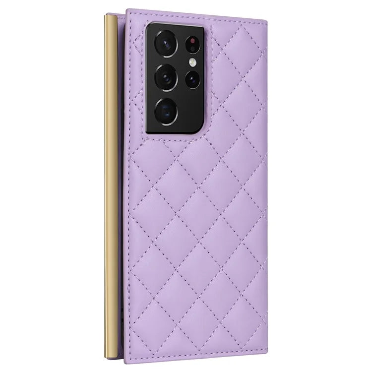 For Samsung Galaxy S21 Ultra 5G Case Suction Cup Wallet Phone Cover with Crossbody Strap