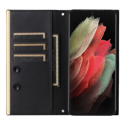 For Samsung Galaxy S21 Ultra 5G Case Suction Cup Wallet Phone Cover with Crossbody Strap