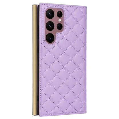 For Samsung Galaxy S22 Ultra 5G Wallet Case PU Leather Flip Phone Cover with Shoulder Strap