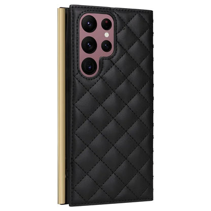 For Samsung Galaxy S22 Ultra 5G Wallet Case PU Leather Flip Phone Cover with Shoulder Strap