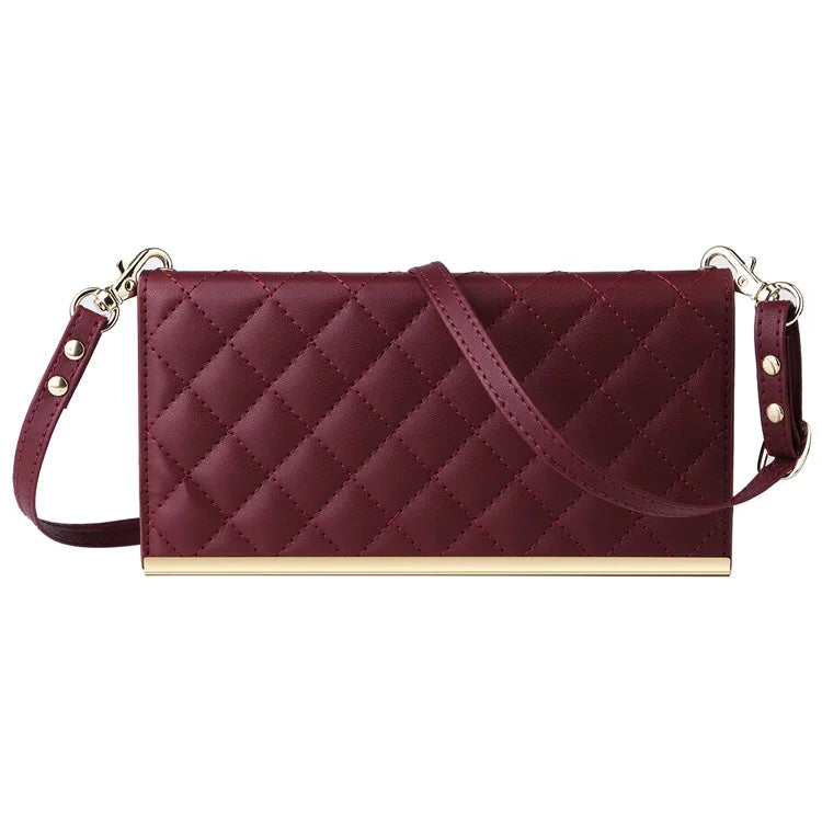 For Samsung Galaxy S22 Ultra 5G Wallet Case PU Leather Flip Phone Cover with Shoulder Strap