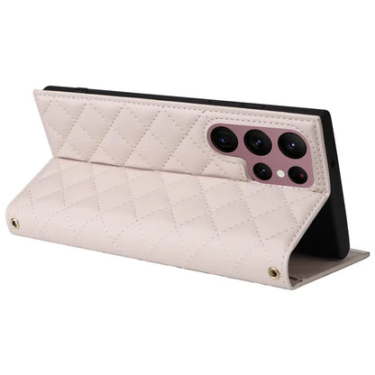 For Samsung Galaxy S22 Ultra 5G Wallet Case PU Leather Flip Phone Cover with Shoulder Strap