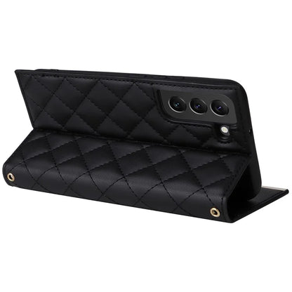 For Samsung Galaxy S22+ 5G Case Suction Cup PU Leather Crossbody Cell Phone Cover