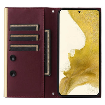For Samsung Galaxy S22+ 5G Case Suction Cup PU Leather Crossbody Cell Phone Cover
