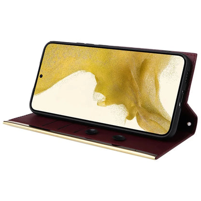 For Samsung Galaxy S22+ 5G Case Suction Cup PU Leather Crossbody Cell Phone Cover