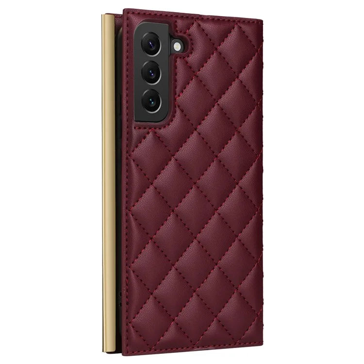For Samsung Galaxy S22+ 5G Case Suction Cup PU Leather Crossbody Cell Phone Cover