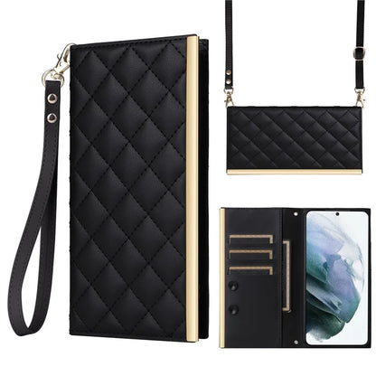 For Samsung Galaxy S21 5G / 4G Case PU Leather Stand Wallet Phone Cover with Shoulder Strap