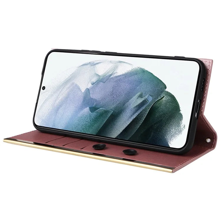 For Samsung Galaxy S21 5G / 4G Case PU Leather Stand Wallet Phone Cover with Shoulder Strap