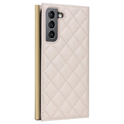 For Samsung Galaxy S21 5G / 4G Case PU Leather Stand Wallet Phone Cover with Shoulder Strap