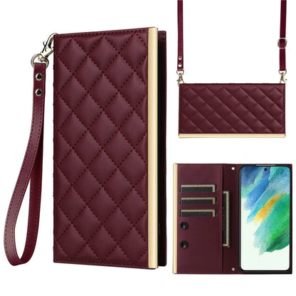 For Samsung Galaxy S21 FE 5G Leather Case Suction Cup 3 Card Slots Phone Cover
