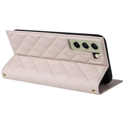 For Samsung Galaxy S21 FE 5G Leather Case Suction Cup 3 Card Slots Phone Cover