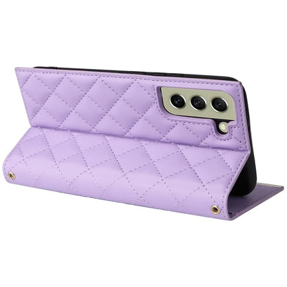 For Samsung Galaxy S21 FE 5G Leather Case Suction Cup 3 Card Slots Phone Cover