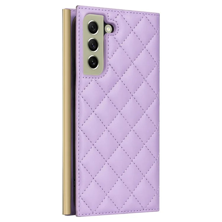 For Samsung Galaxy S21 FE 5G Leather Case Suction Cup 3 Card Slots Phone Cover