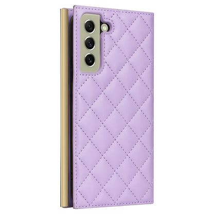 For Samsung Galaxy S21 FE 5G Leather Case Suction Cup 3 Card Slots Phone Cover