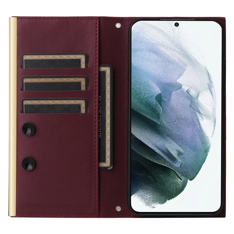For Samsung Galaxy S21+ 5G Case Wallet PU Leather Suction Cup Protection Phone Cover