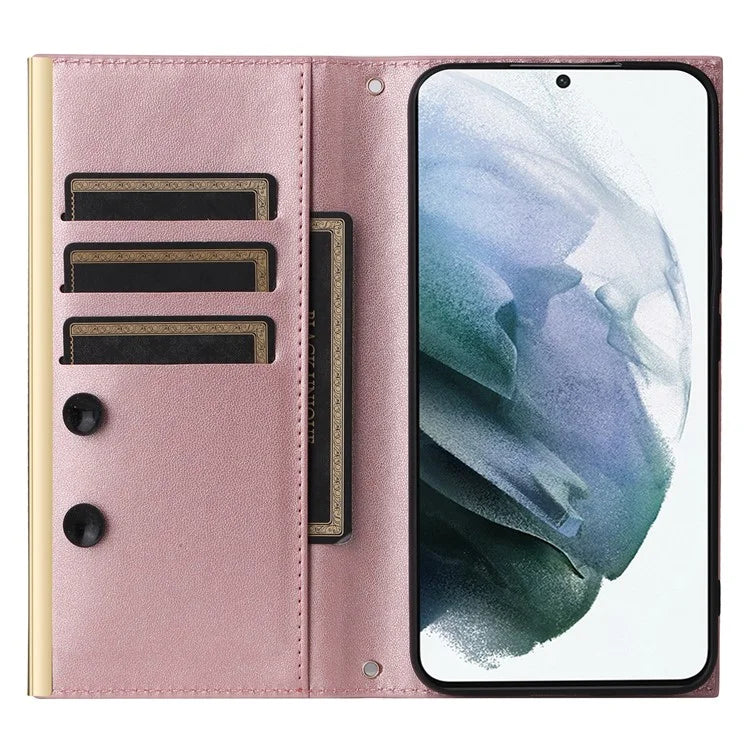 For Samsung Galaxy S21+ 5G Case Wallet PU Leather Suction Cup Protection Phone Cover