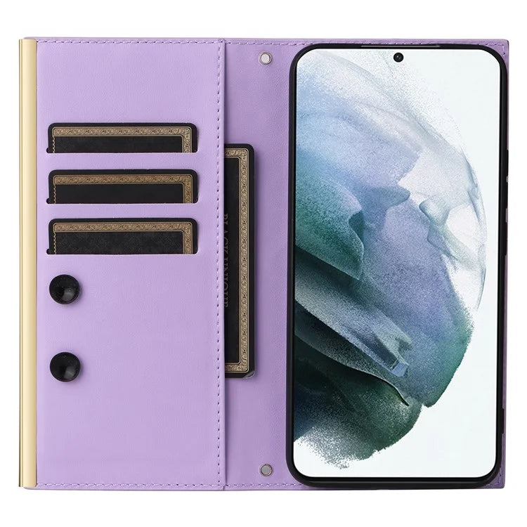For Samsung Galaxy S21+ 5G Case Wallet PU Leather Suction Cup Protection Phone Cover