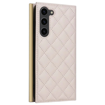 For Samsung Galaxy S23 Leather Case Suction Cup Wallet Flip Phone Cover with Shoulder Strap
