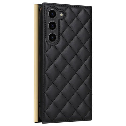 For Samsung Galaxy S23 Leather Case Suction Cup Wallet Flip Phone Cover with Shoulder Strap