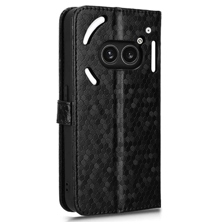 For Nothing Phone (2a) Wallet Case Dots Imprinted Magnetic Closing Phone Cover