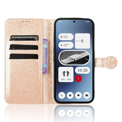For Nothing Phone (2a) Wallet Case Dots Imprinted Magnetic Closing Phone Cover