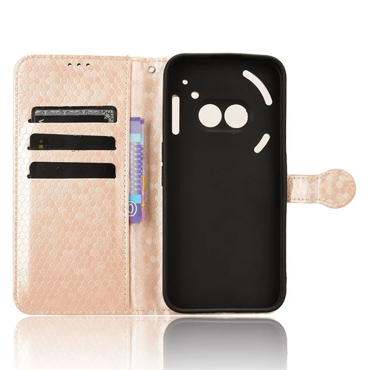 For Nothing Phone (2a) Wallet Case Dots Imprinted Magnetic Closing Phone Cover