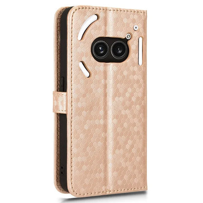 For Nothing Phone (2a) Wallet Case Dots Imprinted Magnetic Closing Phone Cover