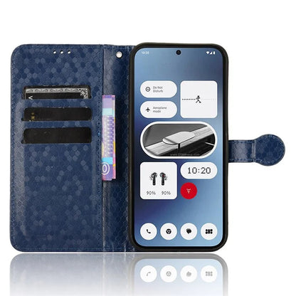 For Nothing Phone (2a) Wallet Case Dots Imprinted Magnetic Closing Phone Cover