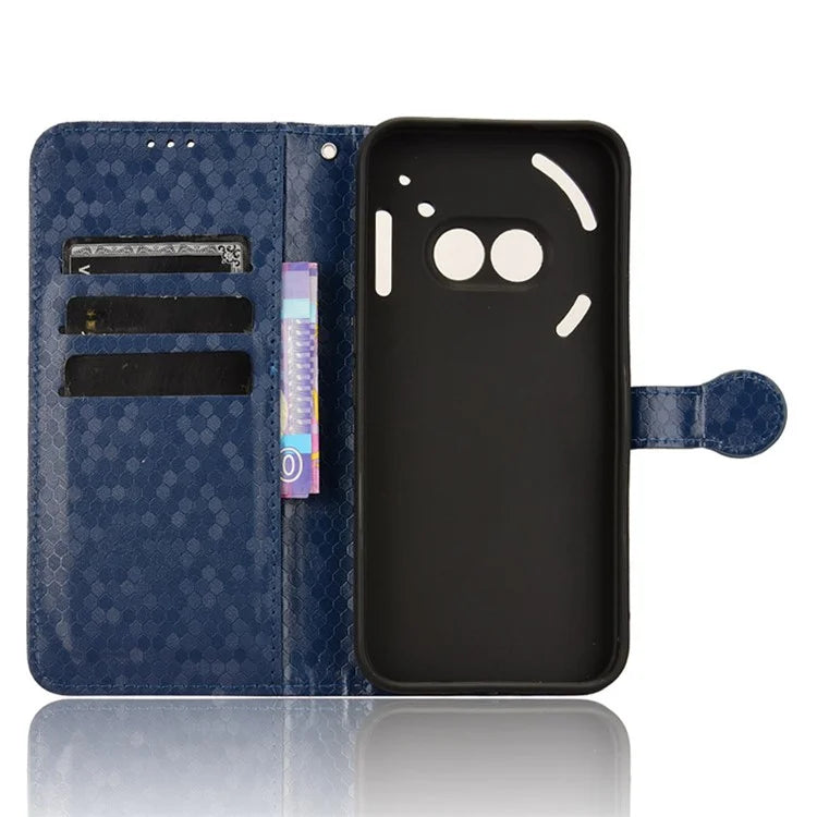 For Nothing Phone (2a) Wallet Case Dots Imprinted Magnetic Closing Phone Cover